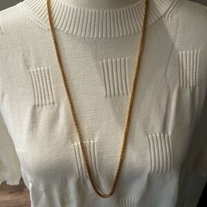 Vintage Napier Gold Tone Box Chain Necklace Signed